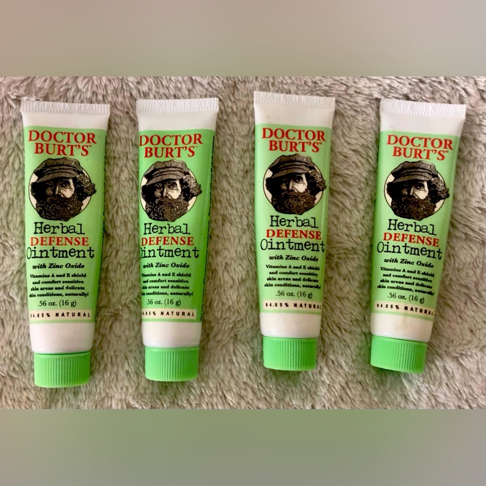 4 0.56 oz unopened tubes of Burt’s Bees herbal defense